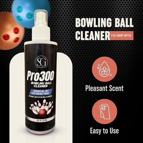 Bowling Ball Cleaner Spray - Oil, Scuff, and Belt Mark Cleaner Restores Tack and Prolongs Lifespan of Ball - EPA Safe Bowling Ball Restoration - 8 OZ in Saudi Arabia