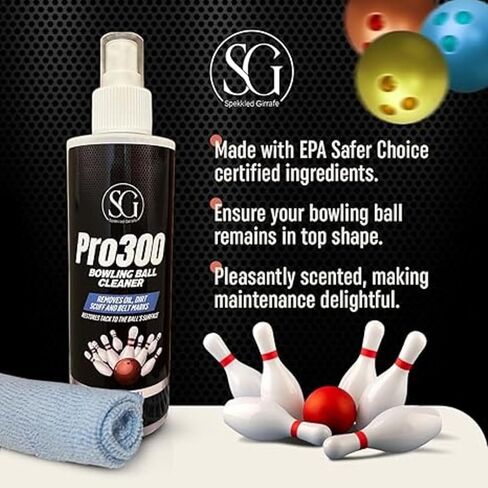 Bowling Ball Cleaner Spray - Oil, Scuff, and Belt Mark Cleaner Restores Tack and Prolongs Lifespan of Ball - EPA Safe Bowling Ball Restoration - 8 OZ in Saudi Arabia