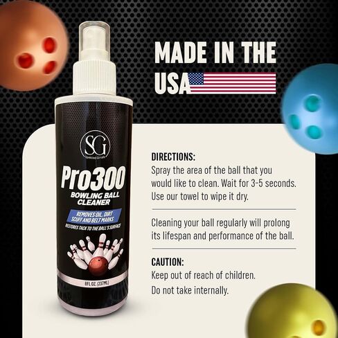 Bowling Ball Cleaner Spray - Oil, Scuff, and Belt Mark Cleaner Restores Tack and Prolongs Lifespan of Ball - EPA Safe Bowling Ball Restoration - 8 OZ in Saudi Arabia