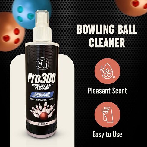 Bowling Ball Cleaner Spray - Oil, Scuff, and Belt Mark Cleaner Restores Tack and Prolongs Lifespan of Ball - EPA Safe Bowling Ball Restoration - 8 OZ in Saudi Arabia