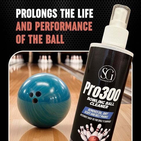 Bowling Ball Cleaner Spray - Oil, Scuff, and Belt Mark Cleaner Restores Tack and Prolongs Lifespan of Ball - EPA Safe Bowling Ball Restoration - 8 OZ in Saudi Arabia