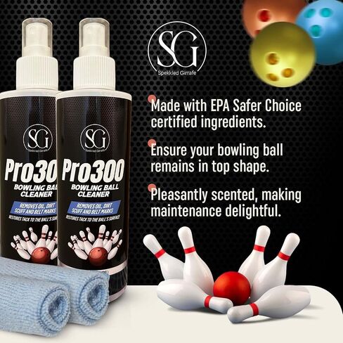 Bowling Ball Cleaner Spray - Oil, Scuff, and Belt Mark Cleaner Restores Tack and Prolongs Lifespan of Ball - EPA Safe Bowling Ball Restoration - 8 OZ in Saudi Arabia