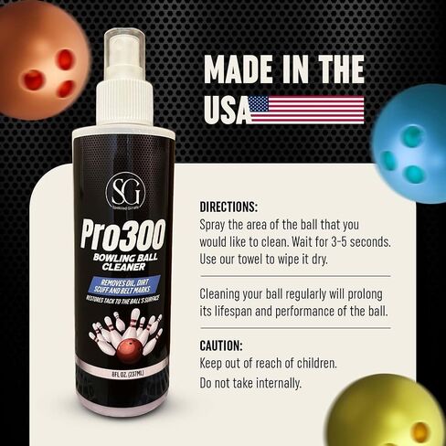 Bowling Ball Cleaner Spray - Oil, Scuff, and Belt Mark Cleaner Restores Tack and Prolongs Lifespan of Ball - EPA Safe Bowling Ball Restoration - 8 OZ in Saudi Arabia