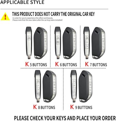غطاء مفتاح التحكم عن بعد مع سلسلة مفاتيح مناسبة لحافظة مفتاح Kia Key Shell متوافقة مع Kia Telluride EV9 Picanto GT Line Sorento Sportage Carnival KX3 Seltos KX5 كل جديد K5 غطاء مفتاح غطاء مفتاح - أحمر in Kuwait
