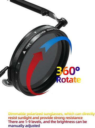 Adjustable Tint Sunglasses, 1-9 Gears Nightshift Glasses Retro Round Polarized Dimming Glasses ND Filter Lenses in Kuwait