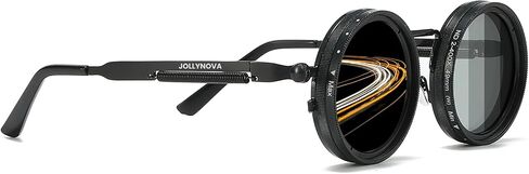 Adjustable Tint Sunglasses, 1-9 Gears Nightshift Glasses Retro Round Polarized Dimming Glasses ND Filter Lenses in Kuwait