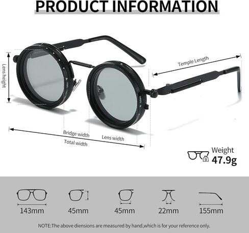Adjustable Tint Sunglasses, 1-9 Gears Nightshift Glasses Retro Round Polarized Dimming Glasses ND Filter Lenses in Kuwait