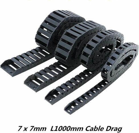 7 x 7mm 7 * 7mm L1000mm Cable Drag Chain Wire Carrier with End Connectors Non-Opening for CNC Router Machine Tools in Saudi Arabia