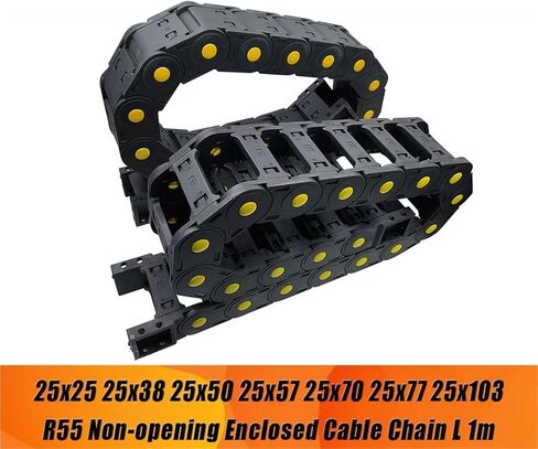 R55 25x25 25x38 25x50 25x57 25x70 25x77 25x103mm Mochine Towline Cable Chain Non-Opening Enclosed Drag Chain L 1m(25X57 MM_Enclosed) in Saudi Arabia