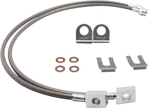 2pcs 89702 خطوط الفرامل المقاوم للصدأ الأمامية متوافقة مع 87-06 Jeep TJ/YJ/XJ مع مجموعات الرفع 4 "-6" ، 26inch in Saudi Arabia