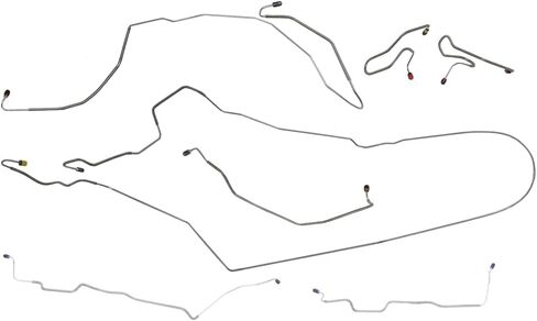 Inline Tube Compatible with 1972-76 Ford Gran Torino Power Disc Complete Brake Line Kit 7pc, OE Steel in Saudi Arabia