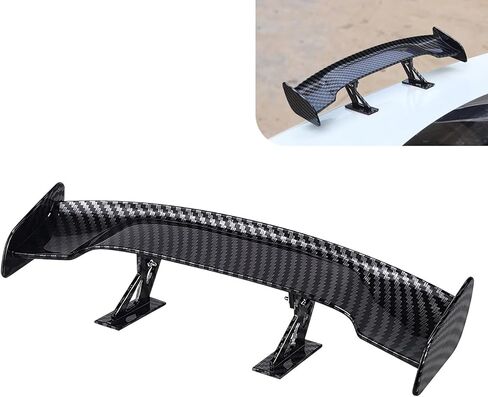 1 PC Car Mini Spoiler Wing, 9.65" ABS Automotive Mini Tiny Trunk Spoiler Kit, Self-adhesive Carbon Fiber Car Rear Tail Wing, Universal Auto Decor Accessories for All Cars (Carbon Fiber) in Kuwait