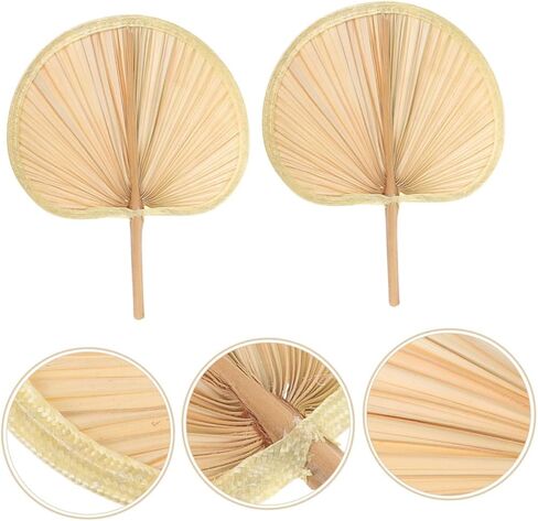 Homoyoyo 4pcs مروحة راتان منسوجة يدويًا لتبريدها على الطراز العرقي للديكور المنزلي والأحداث الخارجية تصميم أنيقة للأيام الحارة in Saudi Arabia