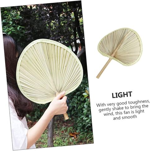 Garneck 2pcs Handmade Woven Handheld Fan for Cooling Vintage Chinese Style Party Favor Natural Rattan Design for Boy Girl and Adults for Outdoor Events and Festivals in Saudi Arabia