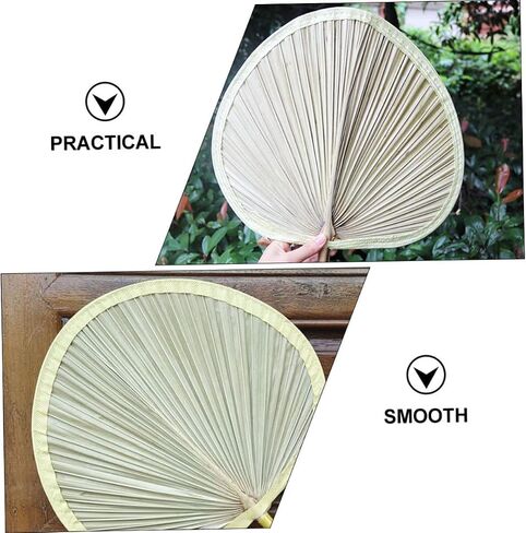 Garneck 2pcs Handmade Woven Handheld Fan for Cooling Vintage Chinese Style Party Favor Natural Rattan Design for Boy Girl and Adults for Outdoor Events and Festivals in Saudi Arabia