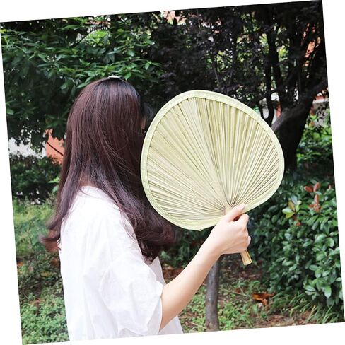 Garneck 2pcs Handmade Woven Handheld Fan for Cooling Vintage Chinese Style Party Favor Natural Rattan Design for Boy Girl and Adults for Outdoor Events and Festivals in Saudi Arabia