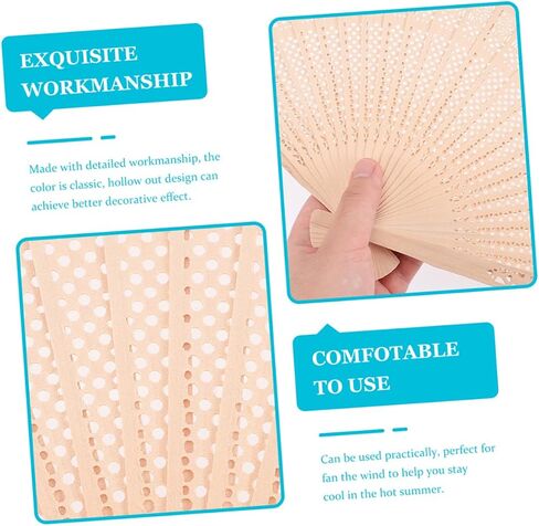 Alipis 5Sets Retro Hand Fans Wooden Wedding Favors Fans Fans for Women Perfect for Pirfies 4pcs*5 in Kuwait