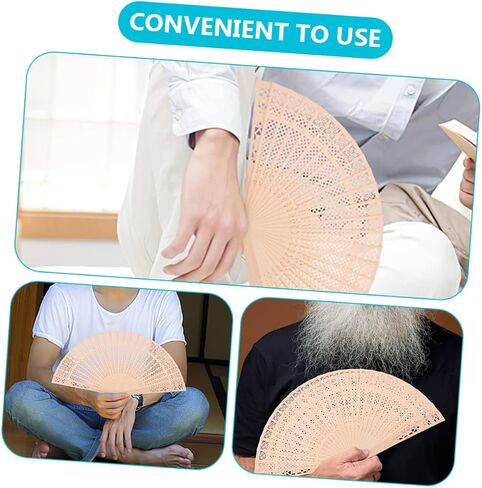 Alipis 5Sets Retro Hand Fans Wooden Wedding Favors Fans Fans for Women Perfect for Pirfies 4pcs*5 in Kuwait