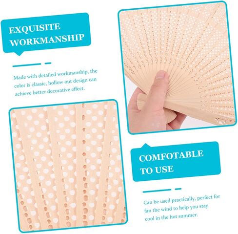 Alipis 5Sets Retro Hand Fans Wooden Wedding Favors Fans Fans for Women Perfect for Pirfies 4pcs*5 in Kuwait