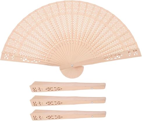 Alipis 5Sets Retro Hand Fans Wooden Wedding Favors Fans Fans for Women Perfect for Pirfies 4pcs*5 in Kuwait