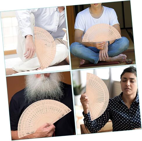 Alipis 5Sets Retro Hand Fans Wooden Wedding Favors Fans Fans for Women Perfect for Pirfies 4pcs*5 in Kuwait
