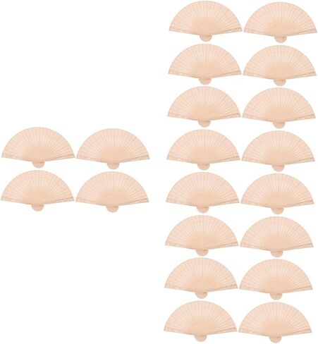Cabilock 5sets DIY Wedding Fans Wooden Folding Hand Fans Delicate Bride Perfect for Summer Cool Stage Shows Party Props 4pcs*5 in Saudi Arabia