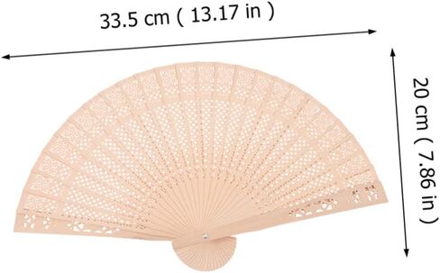 Cabilock 5sets DIY Wedding Fans Wooden Folding Hand Fans Delicate Bride Perfect for Summer Cool Stage Shows Party Props 4pcs*5 in Saudi Arabia