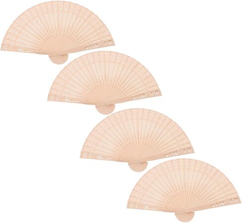 Cabilock 5sets DIY Wedding Fans Wooden Folding Hand Fans Bride Pride Previcious For Summer Cool Stage Props 4pcs*5 in Saudi Arabia