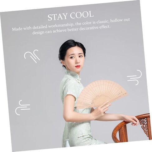 Cabilock 5sets DIY Wedding Fans Wooden Folding Hand Fans Bride Pride Previcious For Summer Cool Stage Props 4pcs*5 in Saudi Arabia