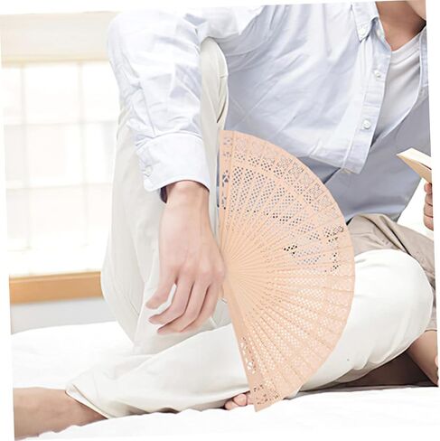 Cabilock 5sets DIY Wedding Fans Wooden Folding Hand Fans Bride Pride Previcious For Summer Cool Stage Props 4pcs*5 in Saudi Arabia