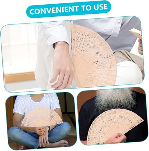 Cabilock 5sets DIY Wedding Fans Wooden Folding Hand Fans Bride Pride Previcious For Summer Cool Stage Props 4pcs*5 in Saudi Arabia