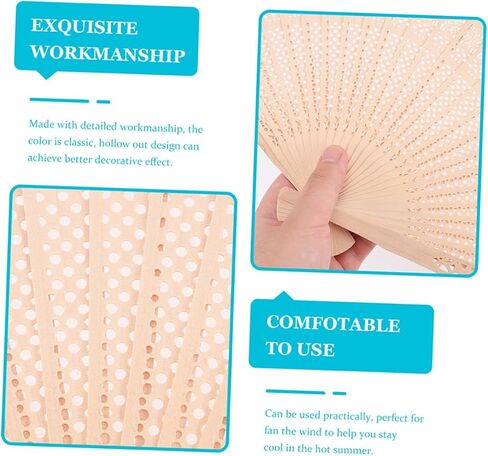 Cabilock 5sets DIY Wedding Fans Wooden Folding Hand Fans Bride Pride Previcious For Summer Cool Stage Props 4pcs*5 in Saudi Arabia