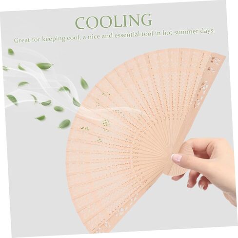 Cabilock 5sets DIY Wedding Fans Wooden Folding Hand Fans Bride Pride Previcious For Summer Cool Stage Props 4pcs*5 in Saudi Arabia