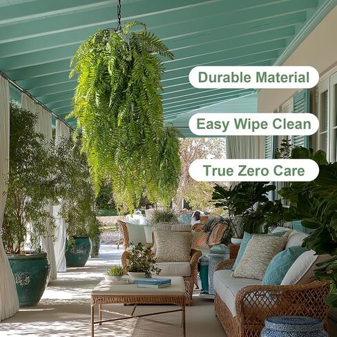 قطعتان من النباتات الاصطناعية المعلقة، أوراق نبات الوحوش المعلقة المزيفة، أوراق اللبلاب والكرمة الصناعية وأوراق النخيل الاستوائية في الهواء الطلق، نباتات معلقة لديكور المنزل والحديقة in Kuwait