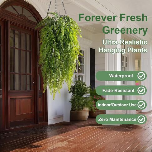 قطعتان من النباتات الاصطناعية المعلقة، أوراق نبات الوحوش المعلقة المزيفة، أوراق اللبلاب والكرمة الصناعية وأوراق النخيل الاستوائية في الهواء الطلق، نباتات معلقة لديكور المنزل والحديقة in Kuwait