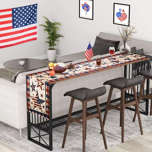 4th of July Table Runner, Stars Patriotic Memorial Day Table Runner Independence Day Kitchen Dining Table Decoration for Outdoor Indoor Home Party Decor 13 x 72 Inch in Saudi Arabia