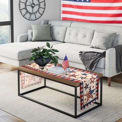 4th of July Table Runner, Stars Patriotic Memorial Day Table Runner Independence Day Kitchen Dining Table Decoration for Outdoor Indoor Home Party Decor 13 x 72 Inch in Saudi Arabia