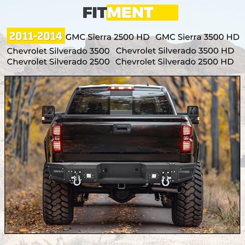 kuafu الخلفي المصد متوافق مع 1999-2007 Chevy Silverado GMC Sierra 2500 3500 HD w/LED LID in Kuwait