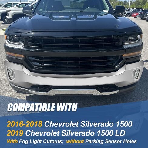 Auto Dynasty Front Bumper Face Bar Compatible with 2016 2017 2018 Chevy Silverado 1500, 2019 Silverado 1500 LD, w/Fog Light Cutouts, Polished Chrome Steel, GM1002861 in Saudi Arabia