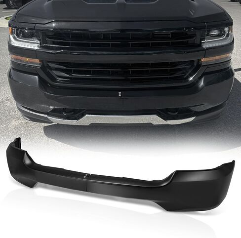 Auto Dynasty Front Bumper Face Bar Compatible with 2016 2017 2018 Chevy Silverado 1500, 2019 Silverado 1500 LD, w/Fog Light Cutouts, Polished Chrome Steel, GM1002861 in Saudi Arabia