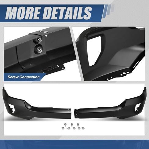 Auto Dynasty Front Prity Pace Bar متوافق مع 2016 2017 2018 Chevy Silverado 1500 ، 2019 Silverado 1500 LD ، W/Fog Light Cetouts ، Chrome Steel ، GM1002861 in Kuwait