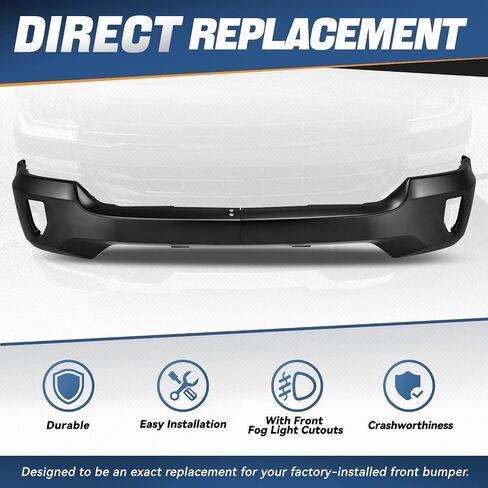 Auto Dynasty Front Prity Pace Bar متوافق مع 2016 2017 2018 Chevy Silverado 1500 ، 2019 Silverado 1500 LD ، W/Fog Light Cetouts ، Chrome Steel ، GM1002861 in Kuwait