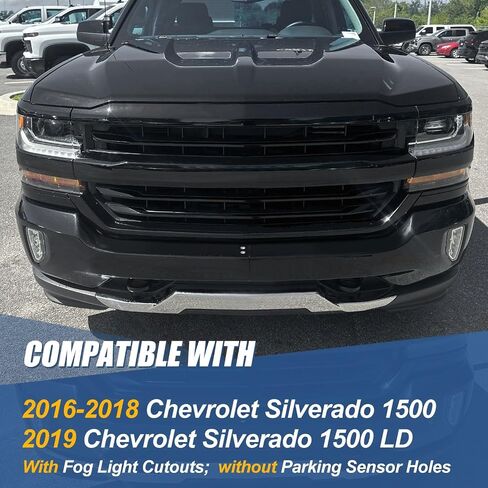 Auto Dynasty Front Prity Pace Bar متوافق مع 2016 2017 2018 Chevy Silverado 1500 ، 2019 Silverado 1500 LD ، W/Fog Light Cetouts ، Chrome Steel ، GM1002861 in Kuwait