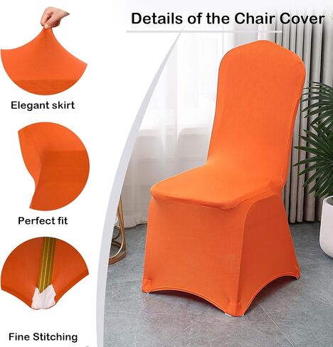 Qubjus Elastic Spandex Chair Covers 2 Pack - Stretch Washable Protectors Universal Fit Furniture Covers for Dining Room, Kitchen & Party Chairs - Black in Saudi Arabia