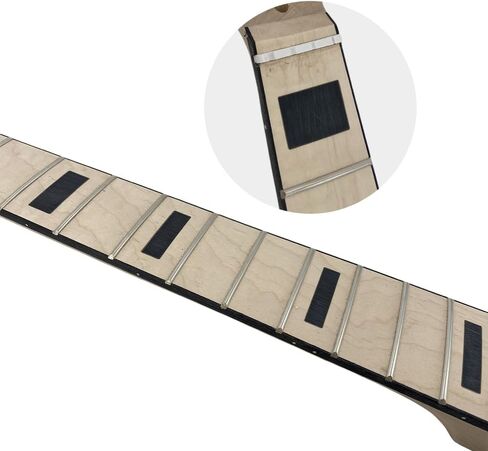 Yinfente Bass Guitar Neck 20fret 34inch Maple Rosewood Fretboard Block Inlay DIY Guitar Block Inlay (Rosewood Fretboard) in Saudi Arabia