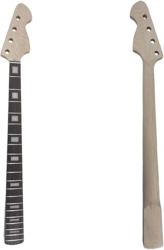 Yinfente Bass Guitar Neck 20fret 34inch Maple Rosewood Fretboard Block Inlay DIY Guitar Block Inlay (Rosewood Fretboard) in Saudi Arabia