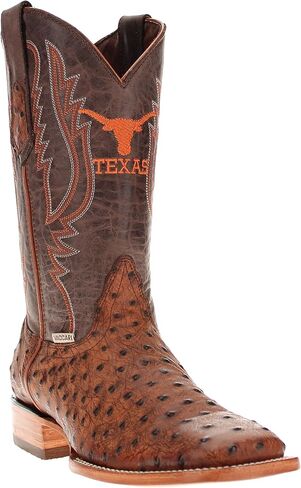 Vaccari للرجال Cooper Genuine Exotic Print Leather & NCAA League Embroidery Broad Square Toe Toe Cowboy Boots in Kuwait