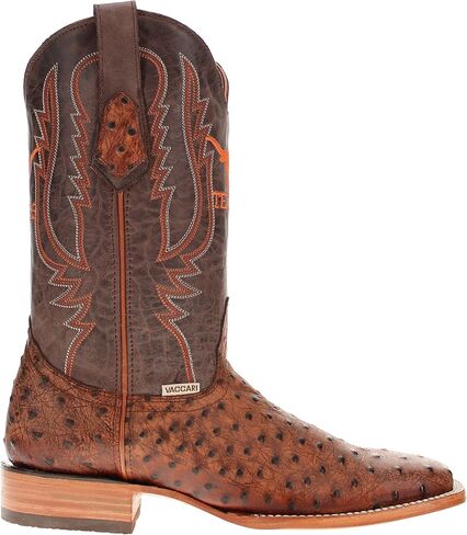 Vaccari للرجال Cooper Genuine Exotic Print Leather & NCAA League Embroidery Broad Square Toe Toe Cowboy Boots in Kuwait
