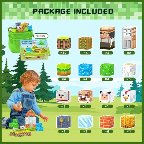 Magnetic Blocks-Building Toys Games Elements,Magnet Toys for Boys & Girls Ages 3-5 5-7 6-8,Creative Montessori Sensory Toys,Fun Birthday Gift for 3+ Years Old in Saudi Arabia
