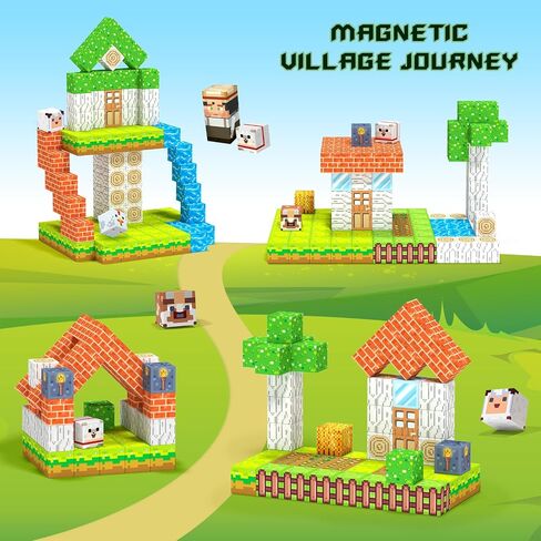 Magnetic Blocks-Building Toys Games Elements,Magnet Toys for Boys & Girls Ages 3-5 5-7 6-8,Creative Montessori Sensory Toys,Fun Birthday Gift for 3+ Years Old in Saudi Arabia